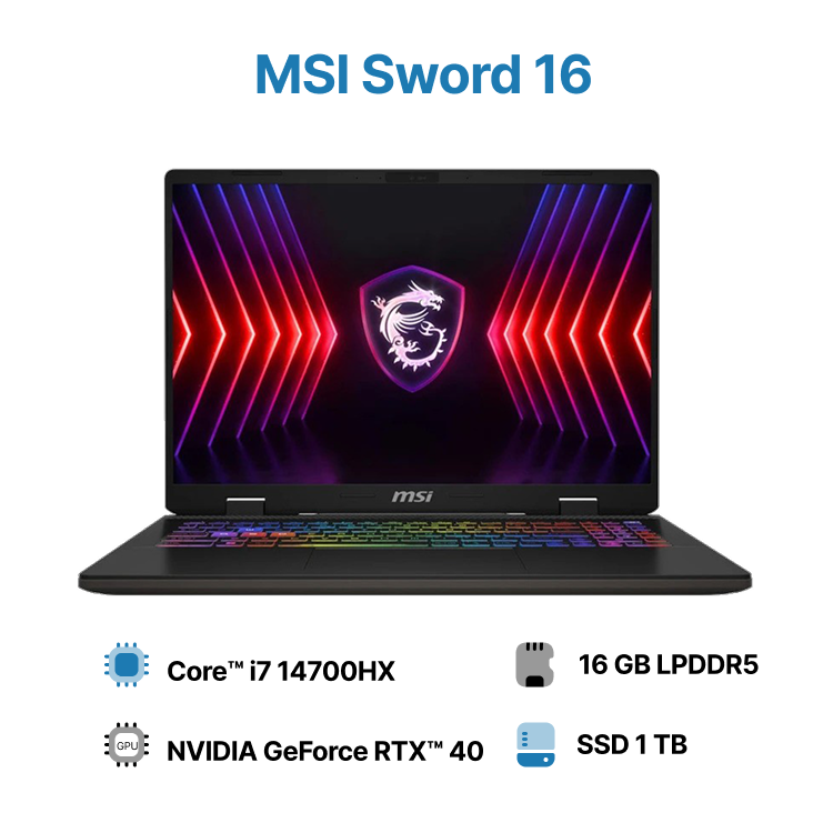 MSI Sword 16 HX B14VGKG i7-14700HX