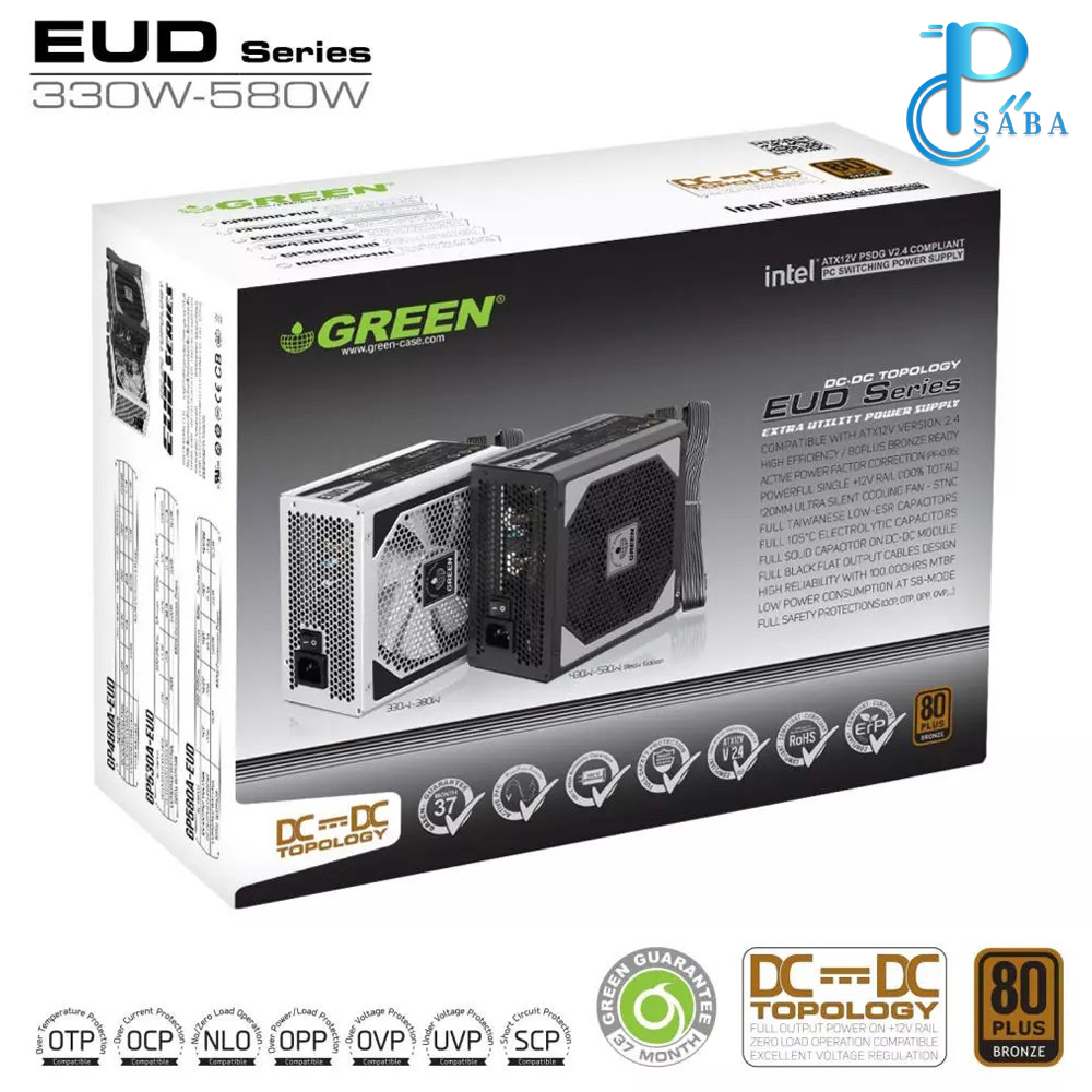 GP430A-EUD (3) منبع تغذیه کامپیوتر گرین مدل GP430A-EUD