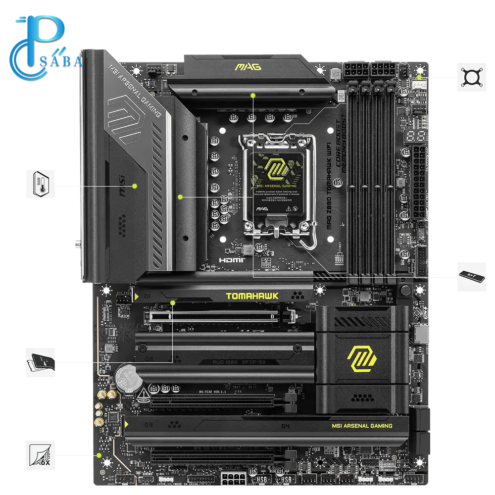 MSI (2) مادربرد ام اس آی مدل MSI MAG Z890 TOMAHAWK WIFI DDR5