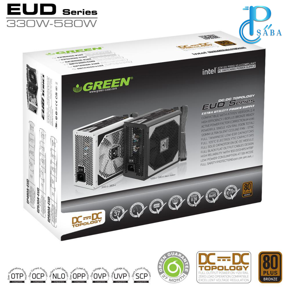 منبع تغذیه کامپیوتر گرین مدل GP480A-EUD منبع تغذیه کامپیوتر گرین مدل GP480A-EUD