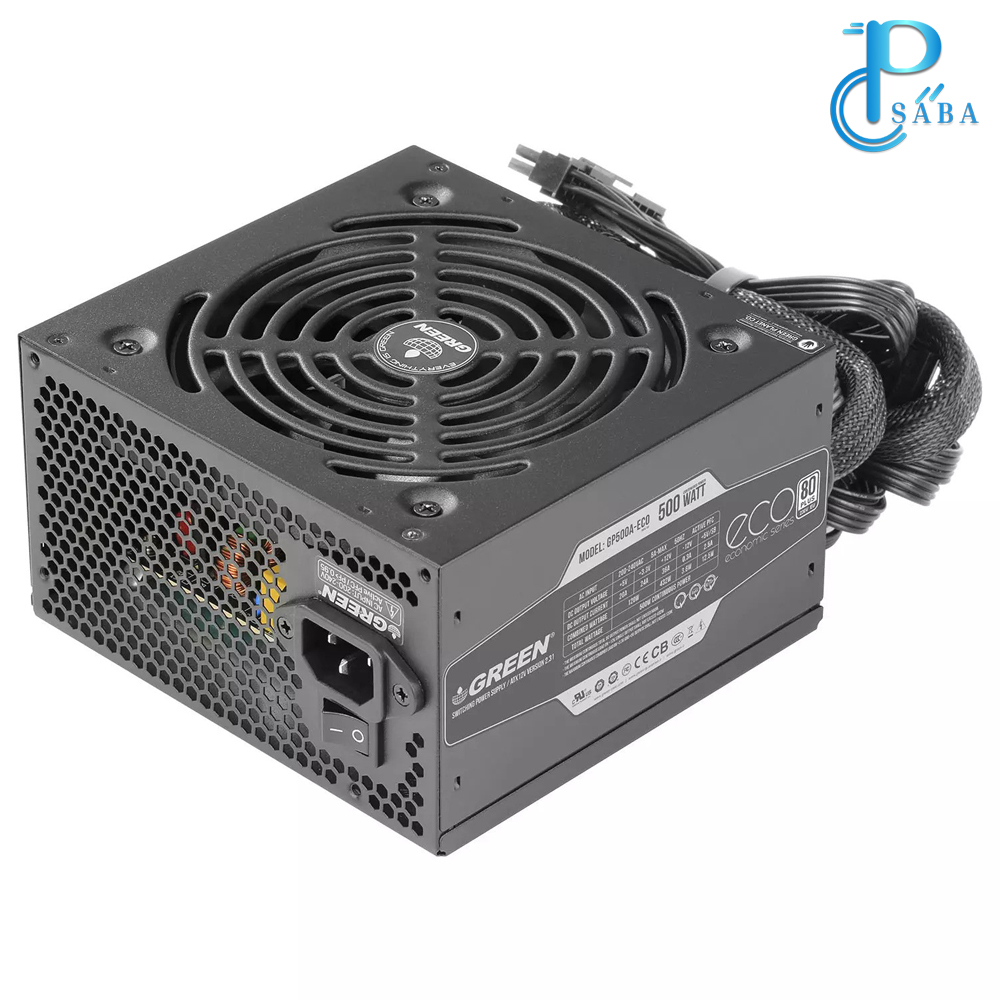Power GP500A-ECO Rev3 (4) منبع تغذیه کامپیوتر گرین مدل GP500A-ECO Rev3.1